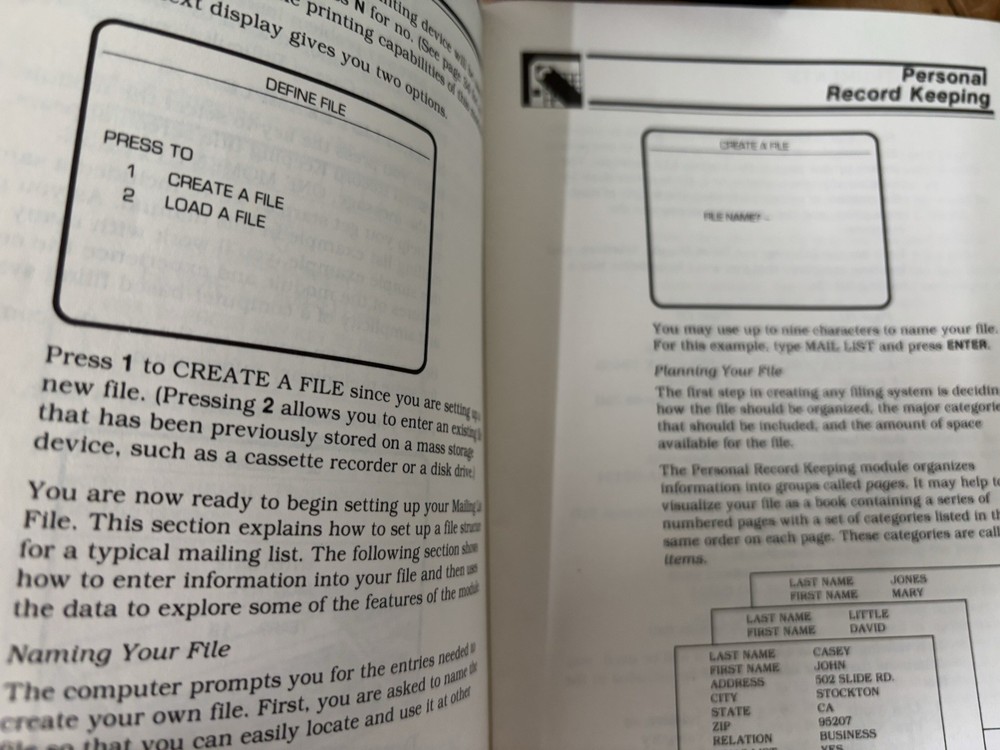 Personal Record Keeping for Texas Instruments TI99/4A Game & Command Module Book