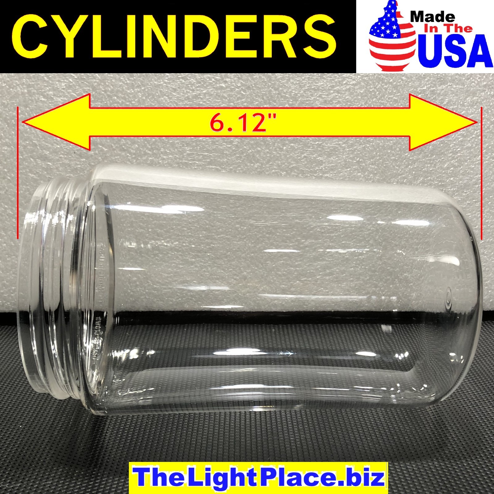 USA⭐️6" CLEAR ACRYLIC VAPOR PROOF LIGHT BULB FIXTURE JAR CYLINDER 3.25"SCREW LIP