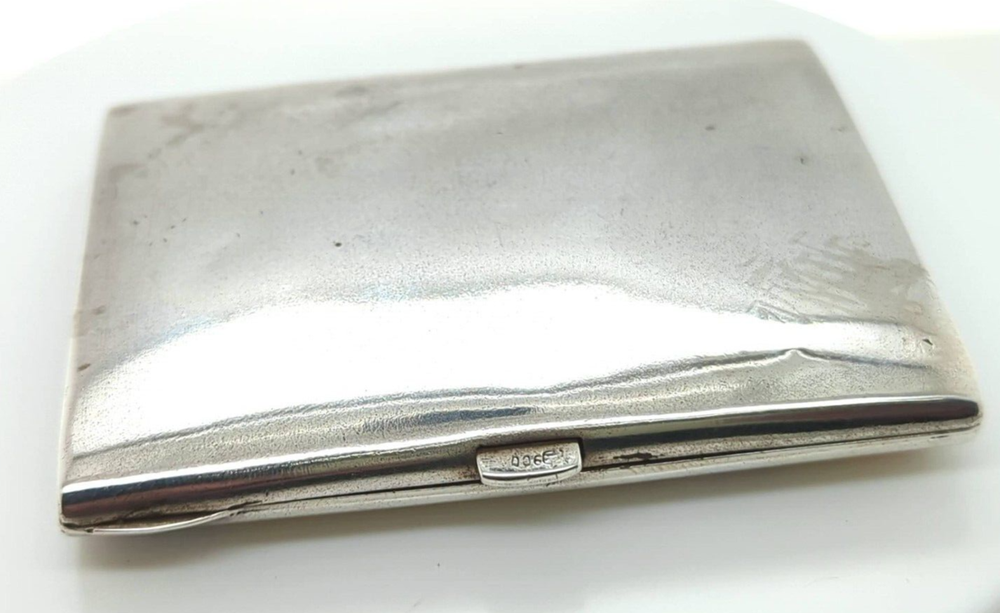 Silver and Enamel Cigarette Case with Erotic Scene