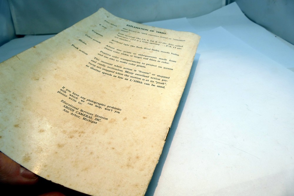 Argus C Cameras Flash Instruction Manual User Guide Book