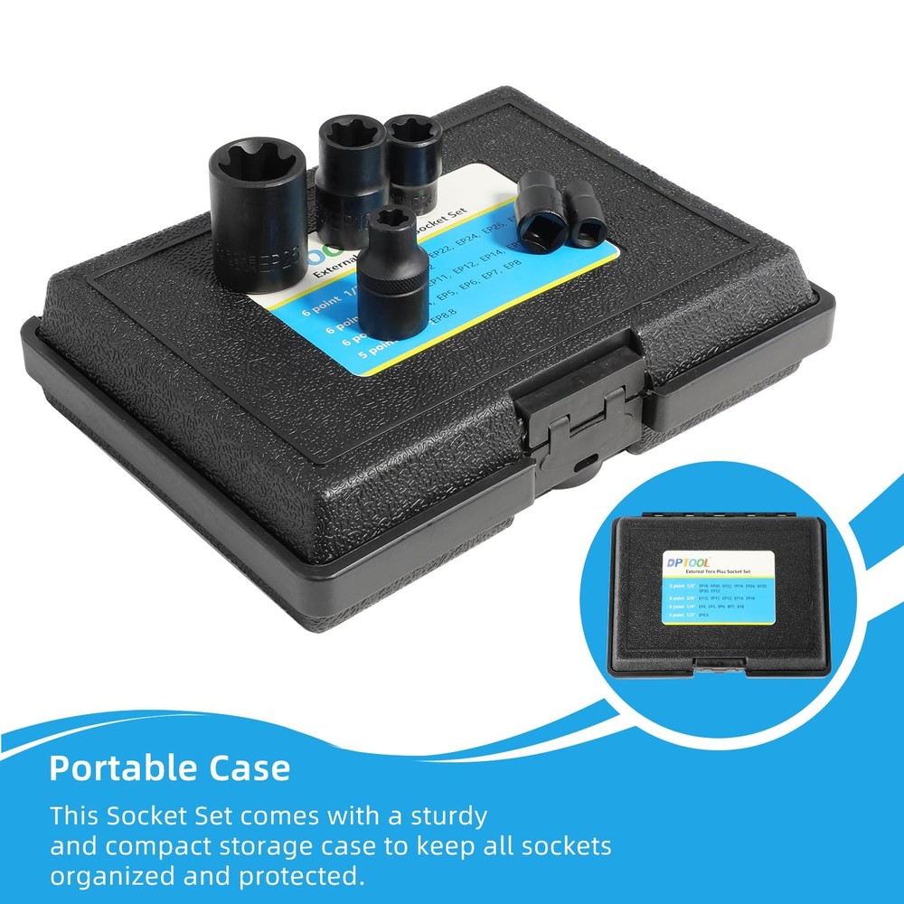 External Torx Plus Socket Set 6 Point EP Socket EP4, EP5, EP6, EP7, EP8, EP10...
