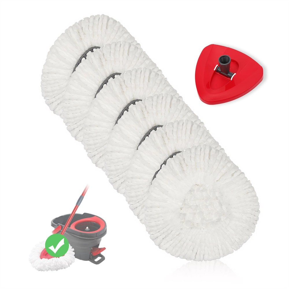 6 Pack Spin Mop Replacements Head Compatible For Easywring 1tank Systemreusable
