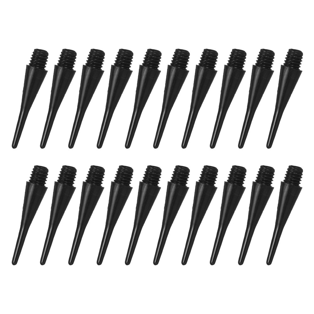 100Pcs Plastic Dart Tips,Game 2BA Thread Soft Darts Tips Replacements Black