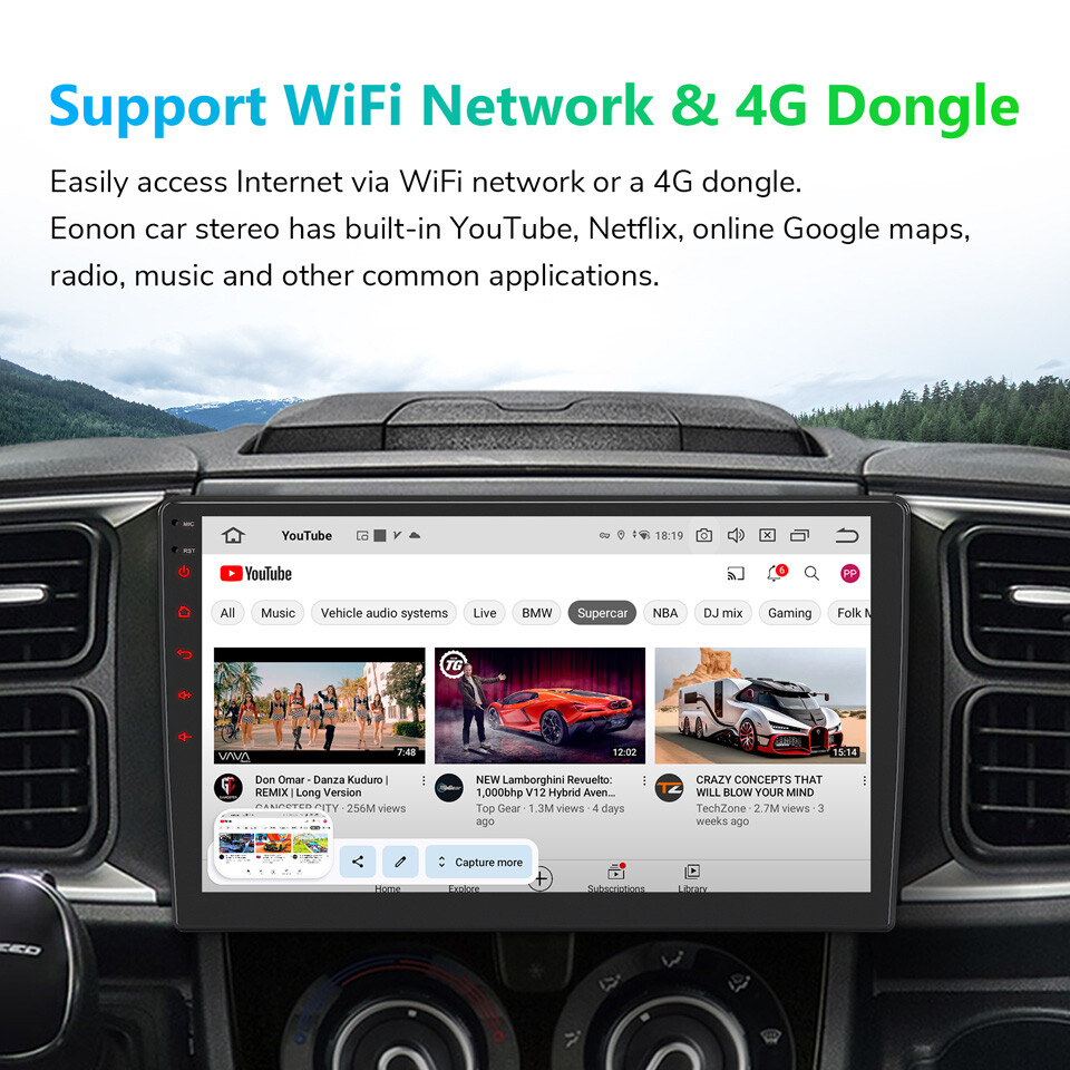 Eonon UA12S Plus Android 13 6+64 Double 2Din 10.1"Smart Car Stereo Radio CarPlay