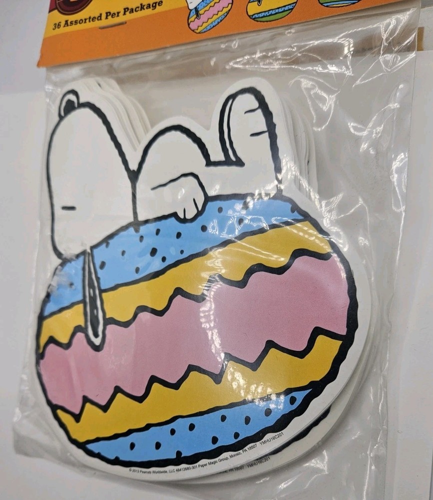36 NEW Snoopy EASTER EGG cardstock CUTOUT Classroom Teacher Decor EUREKA 3diff