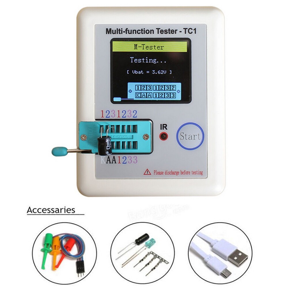 Multi-Function Transistor Tester Lcr-Tc1 Full Color Screen Graphic Display ABS