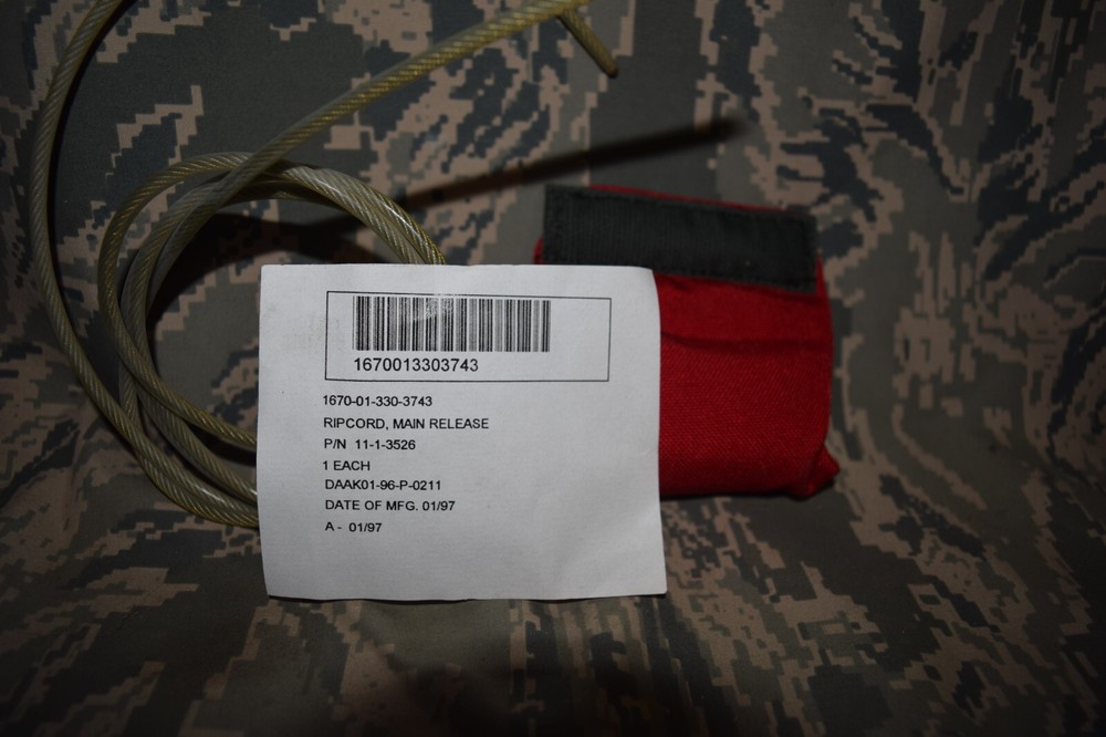 * parachute ripcord main release