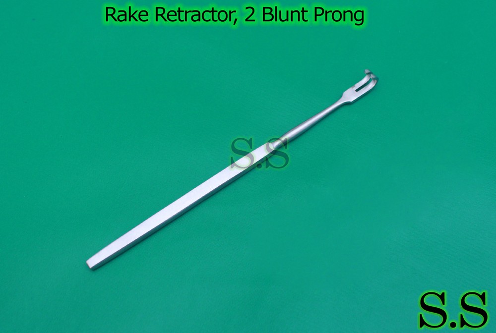 Rake Retractor, 2 Blunt Prong, Surgical Instruments