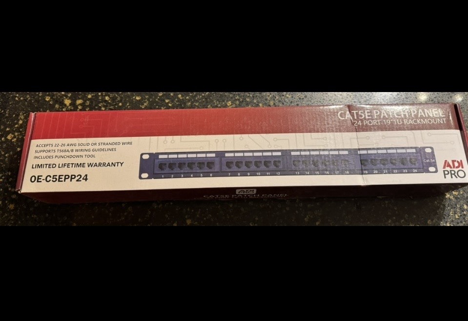 ADI PRO Cat 5E Patch Panel 24 Port OE-C5EPP24 New NIB