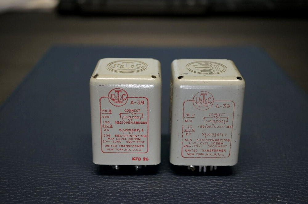 2 VINTAGE EARLY UTC A-39 AUDIO INPUT TRANSFORMERS #2