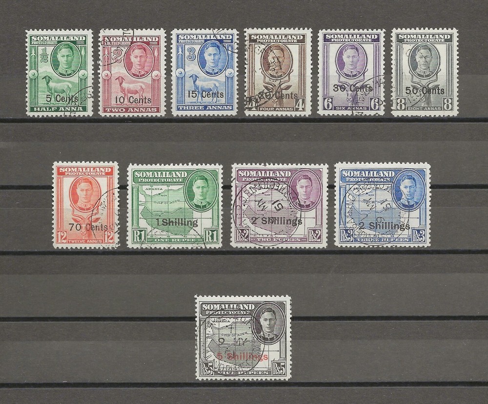 SOMALILAND 1951 SG 125/135 USED