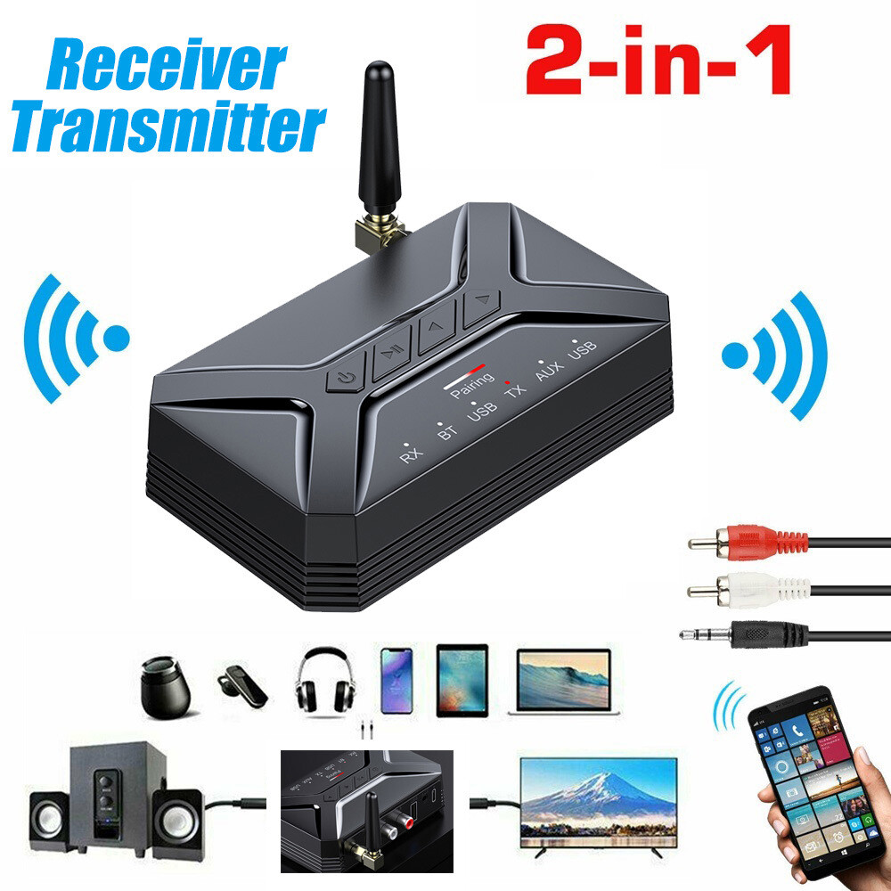 Bluetooth Transmitter Receiver Long Range For TV Home Stereo Audio Adapter US