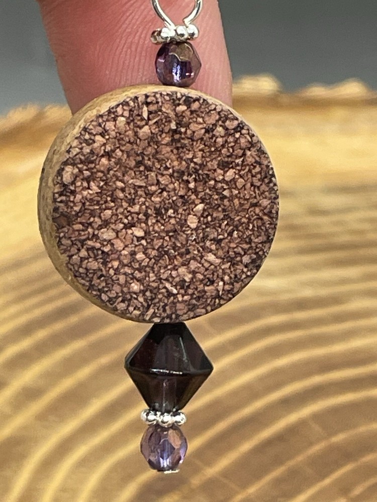 Upcycled Wine Cork Earrings-Handmade
