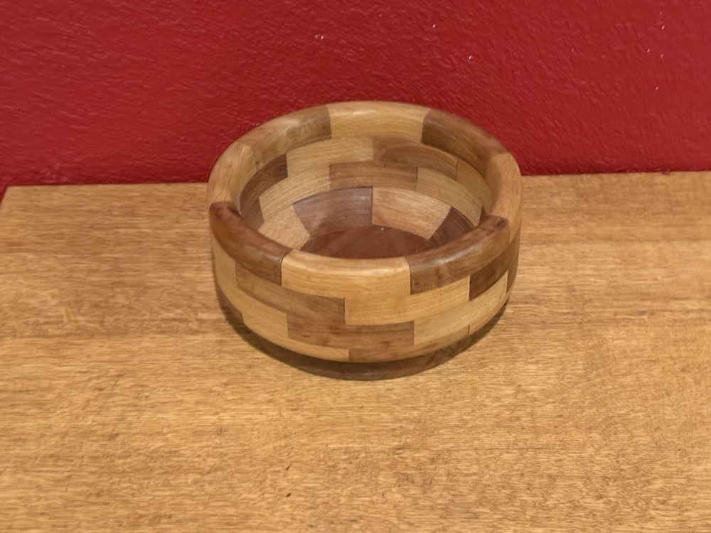 Wood Segmented Bowl 4" Beautiful
