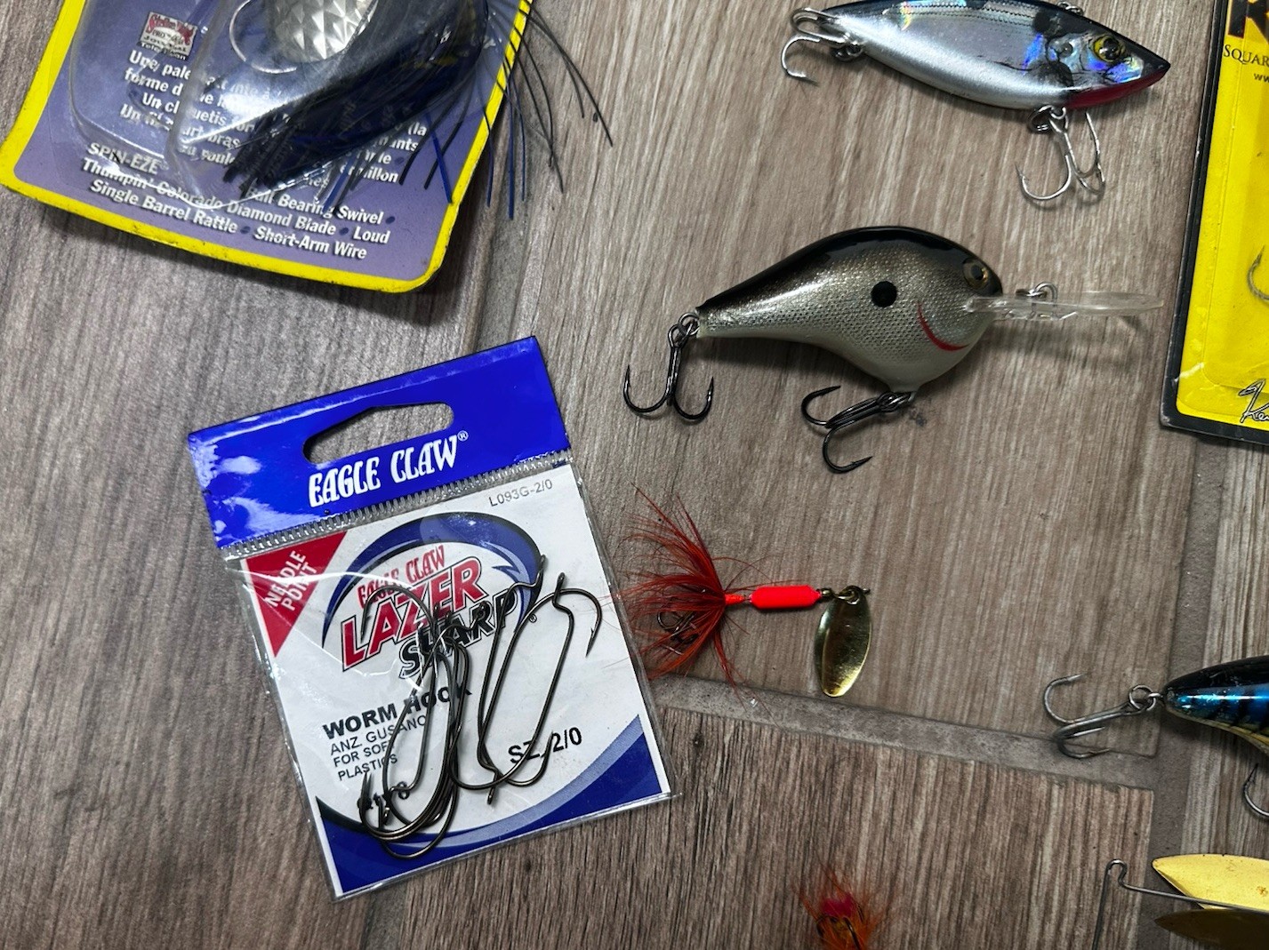 Lot Of Fishing Tackle Lures Line Hooks