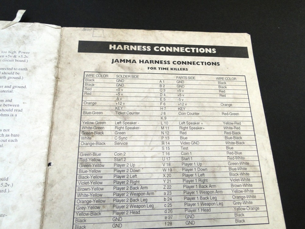 Vintage 1992 Strata: Time Killers Arcade Installation Manual