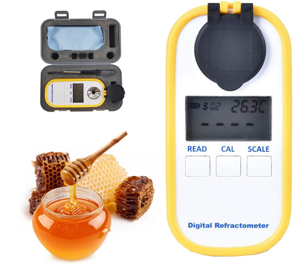 Digital Honey Refractometer Brix Meter Sugar Content Tester with Range 0 - 9