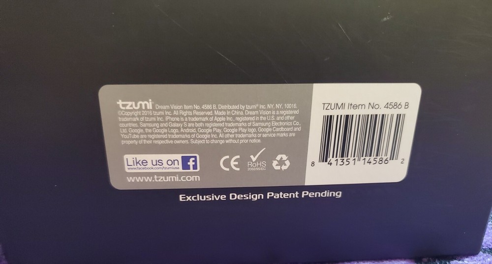 Tzumi Dream Vision Pro Virtual Reality Headset with Bluetooth NEW