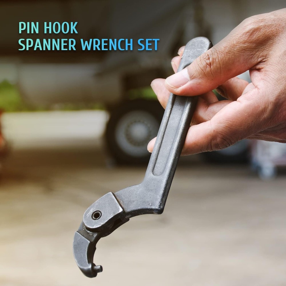 Adjustable Hook Pin Spanner Wrench Tools Set Locking Nut Coilover Hook Wrenches
