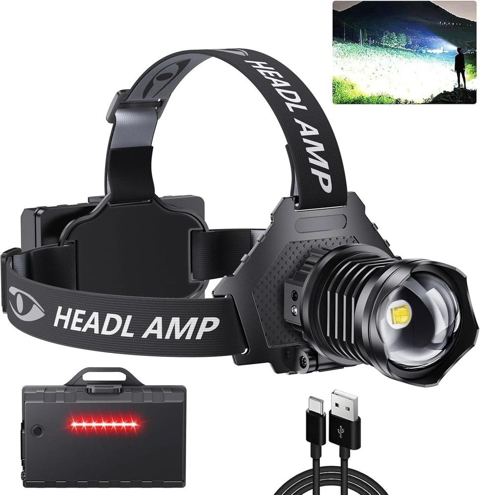 Super Bright Zoom Headlamp - USB Rechargeable