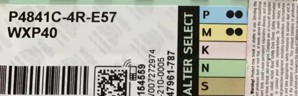 10   PCS  ORIGINAL  INSERTS         P4841C-4R-E57 WXP40