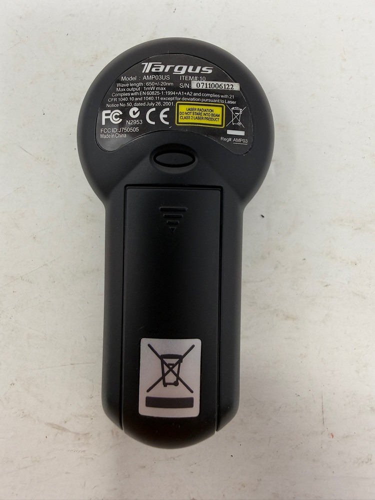 Targus AMP03US Wireless Presenter Black Laser Pointer Used