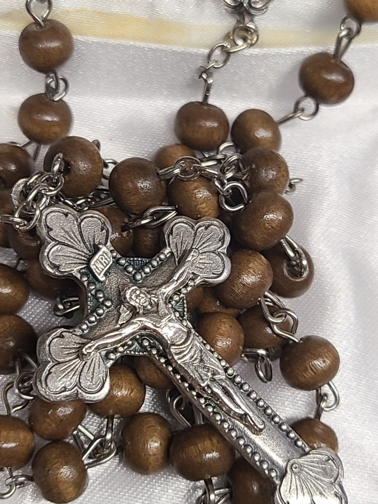 Creed Brown Wooden Bead Rosary