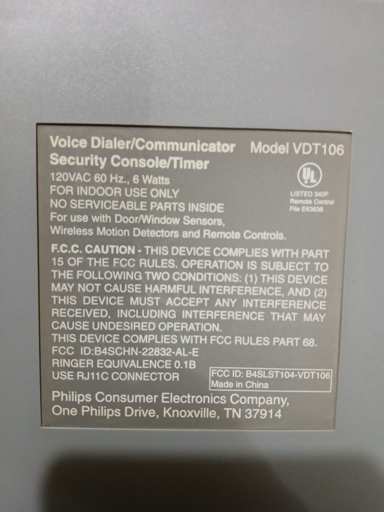 Magnavox Voice Dialer/Communicator Security Console/Timer #VDT106