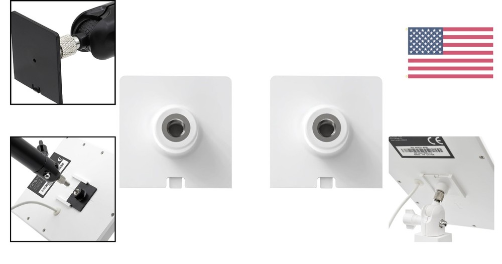 Secure 1/4 Inch Threaded Mount Adapters for Ring Solar Panels - White, 2 Pack