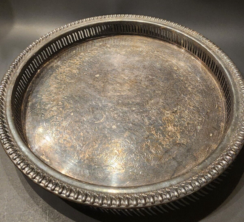 Webster Wilcox International Silver Plated 12.5 Serving Tray Brandon Hall 7570