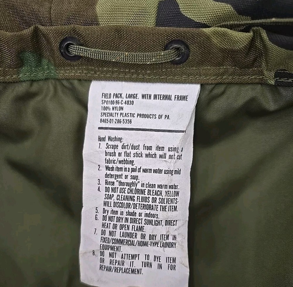 USGI Field Pack Large w/ Internal Frame Woodland Cag Sof Devgru Seal