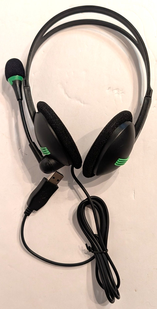 USB Headset with Microphone for PC Computer Chat - Lightweight