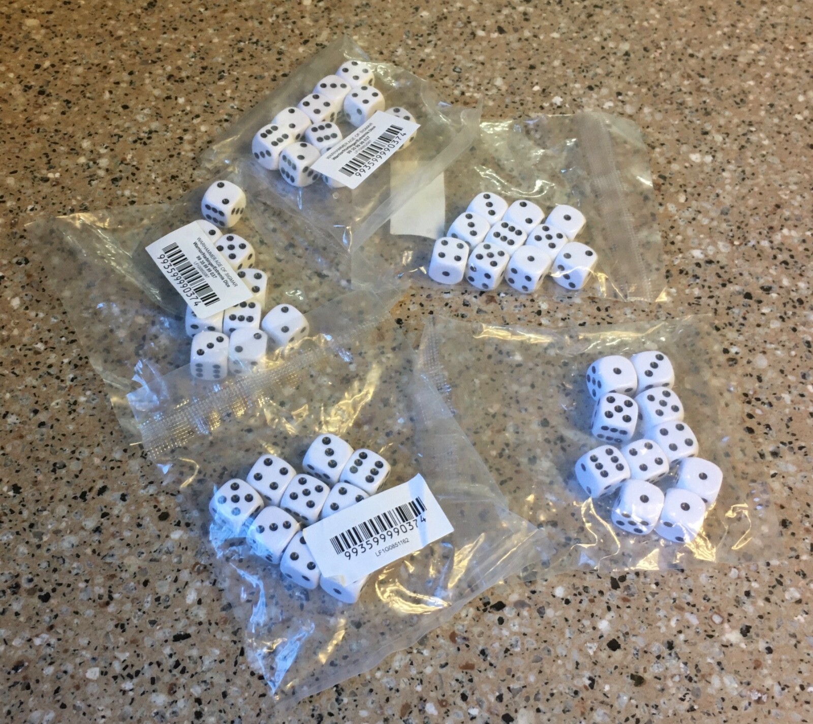 NEW Lot of 50 Games Workshop Small White Dice - Genuine Sealed GW Warhammer