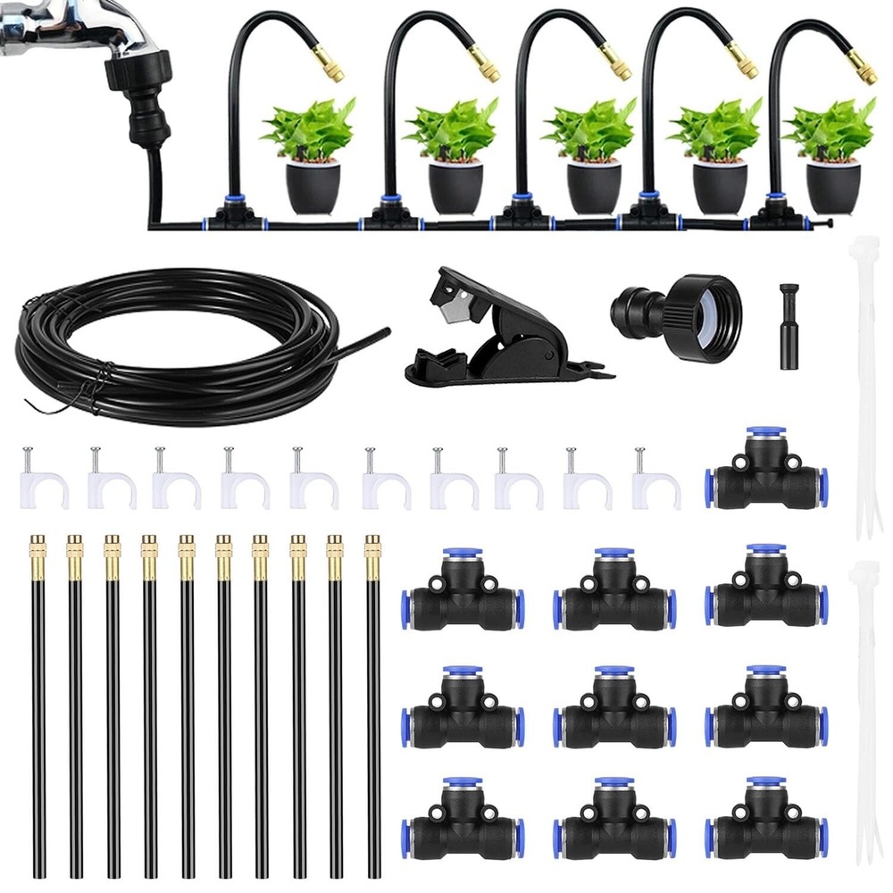 Mist Cooling Automatic Irrigation System-Misting System 33FT Misting Line & 1...