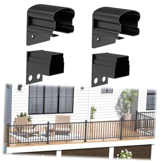 4 Pack Aluminum Deck Railing Bracket Connector, Fixed The Brackets- Fixed