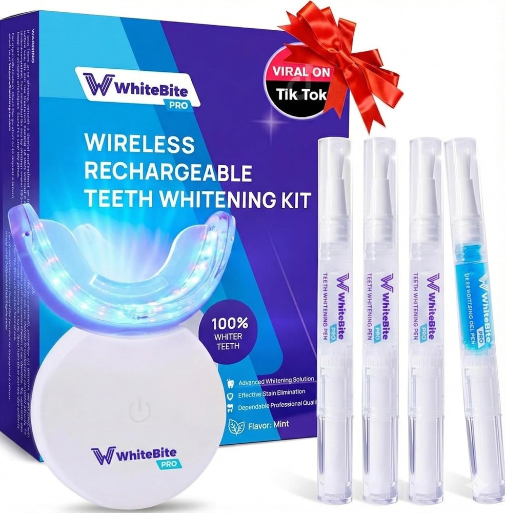 Whitebite Pro Teeth Whitening Kit for Sensitive – Dual LED Light + 35%...