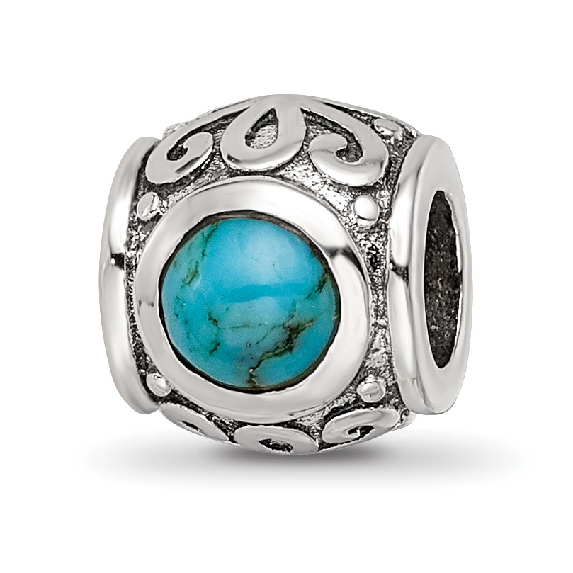 Silver Reflections Turquoise Bead QRS415