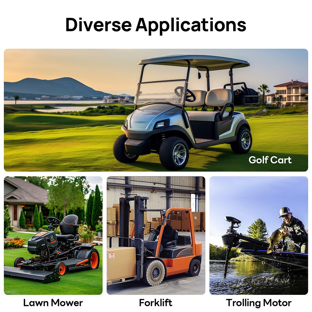 48V 50Ah LiFePO4 Lithium Battery Built-in BMS Deep Cycle for Solar RV Golf cart