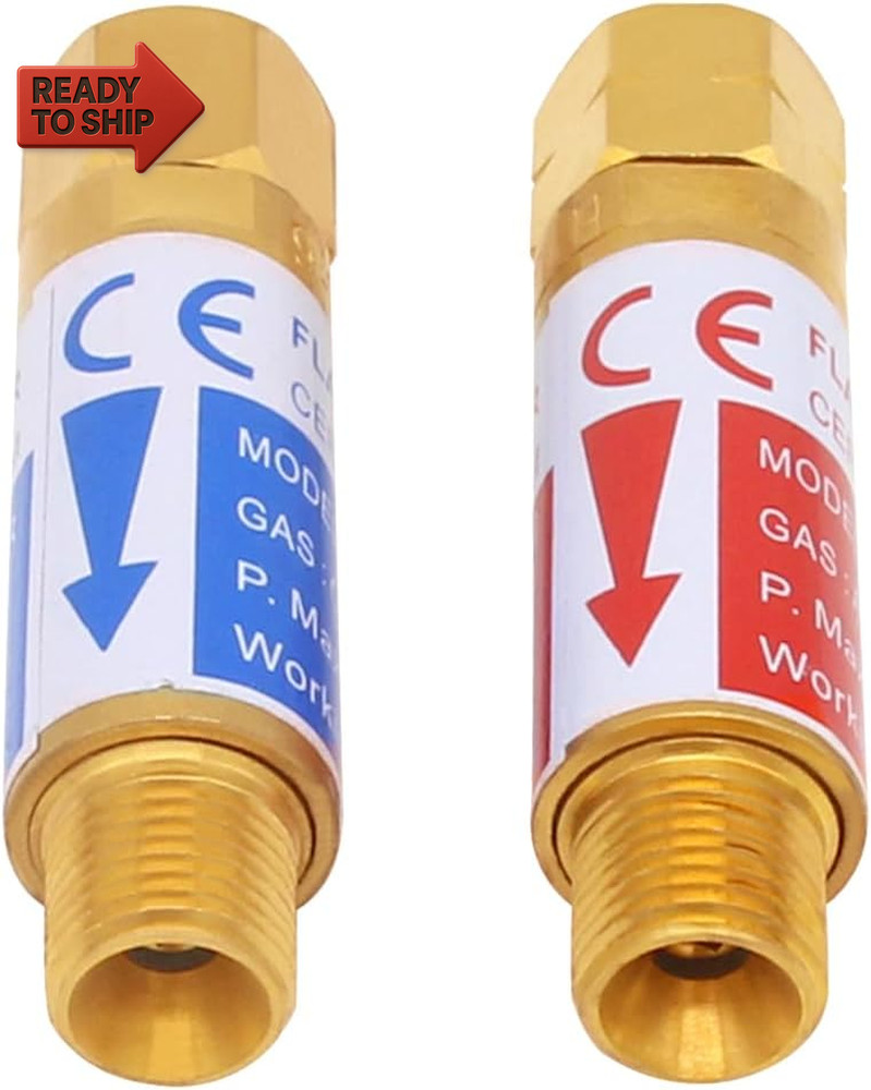 Oxygen & Acetylene/Propane Flashback Arrestors Set Regulator End 9/16-18 Thread