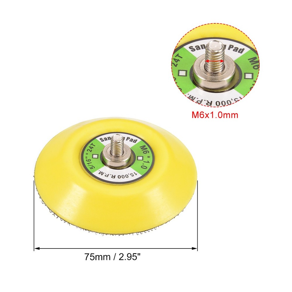 3 Inch Hook Loop Backing Sanding Pads with M6 x 1mm Thread