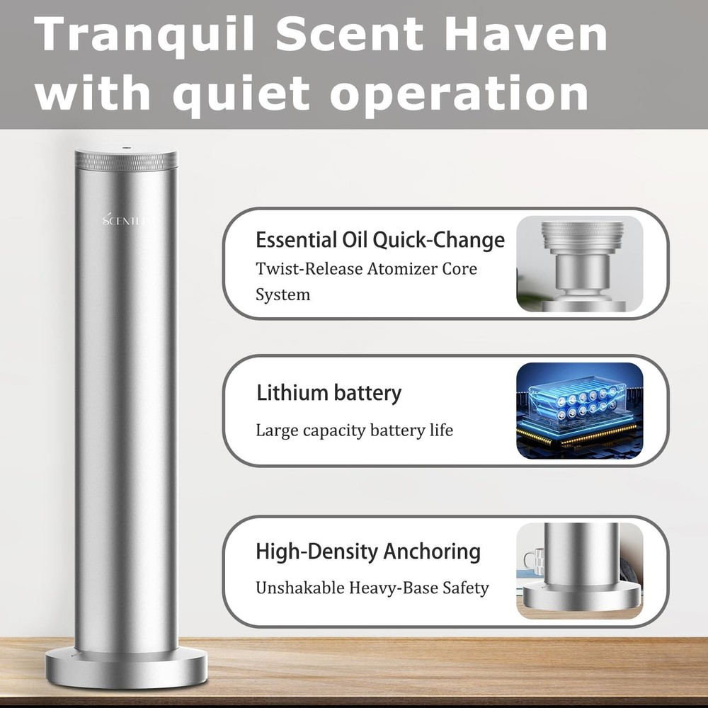Wireless Hotel Scent Diffuser-Cordless Rechargeable Diffuser for Whole House-...