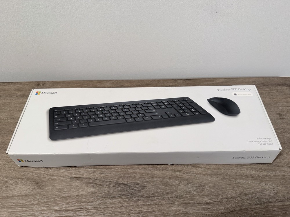 Microsoft Wireless 900 Desktop Keyboard & Mouse Bundle Soft-Touch Keys Full-Size