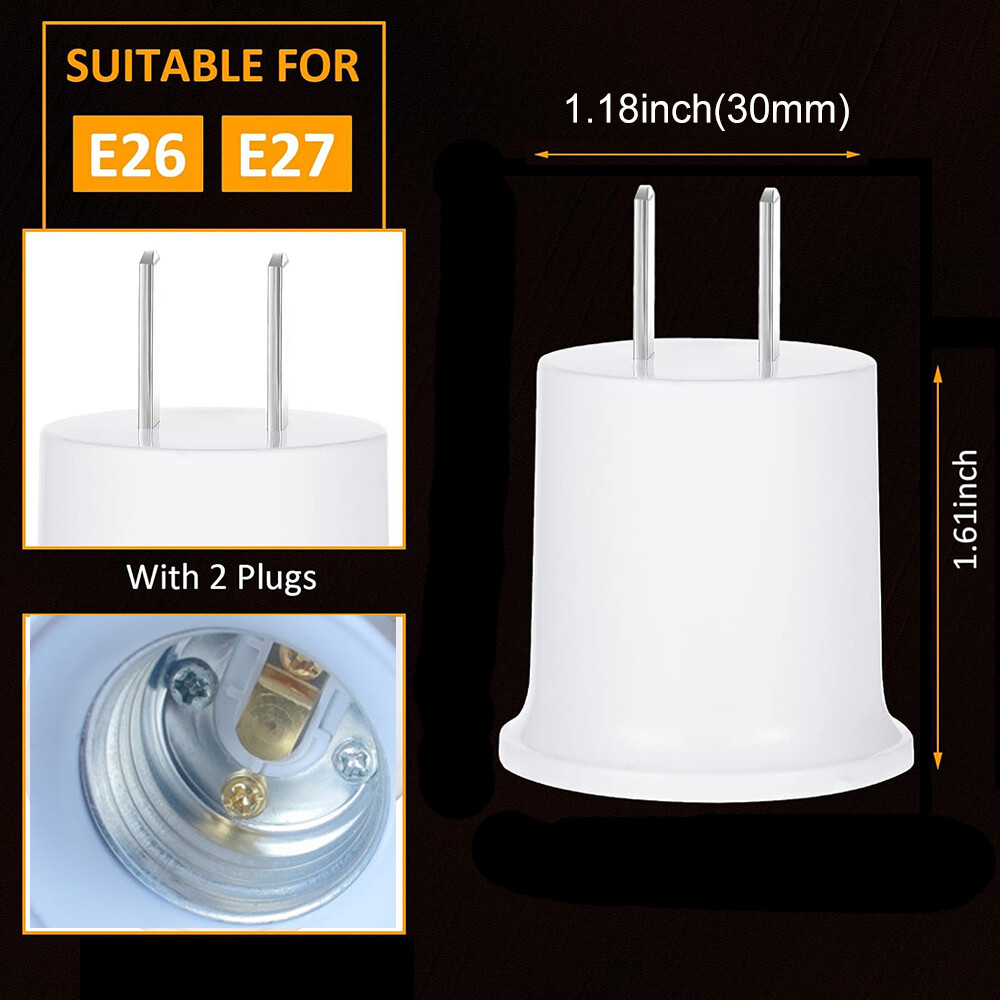 5/10PCS E26/E27 Light Bulb Socket to US Plug Adapter Converter Lamp Holder