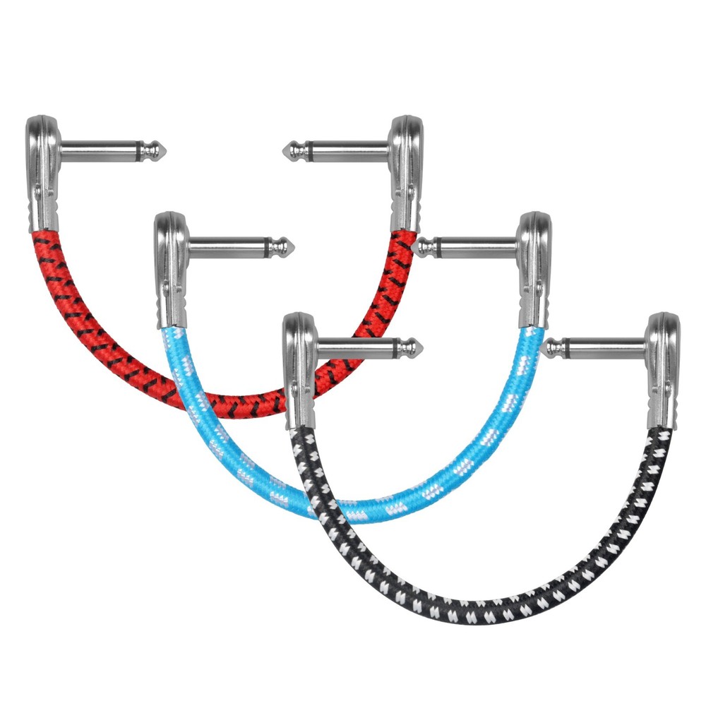 AZOR 6pcs Guitar Cable 15cm Patch Cable For Guitar Pedal Effect Connector Line