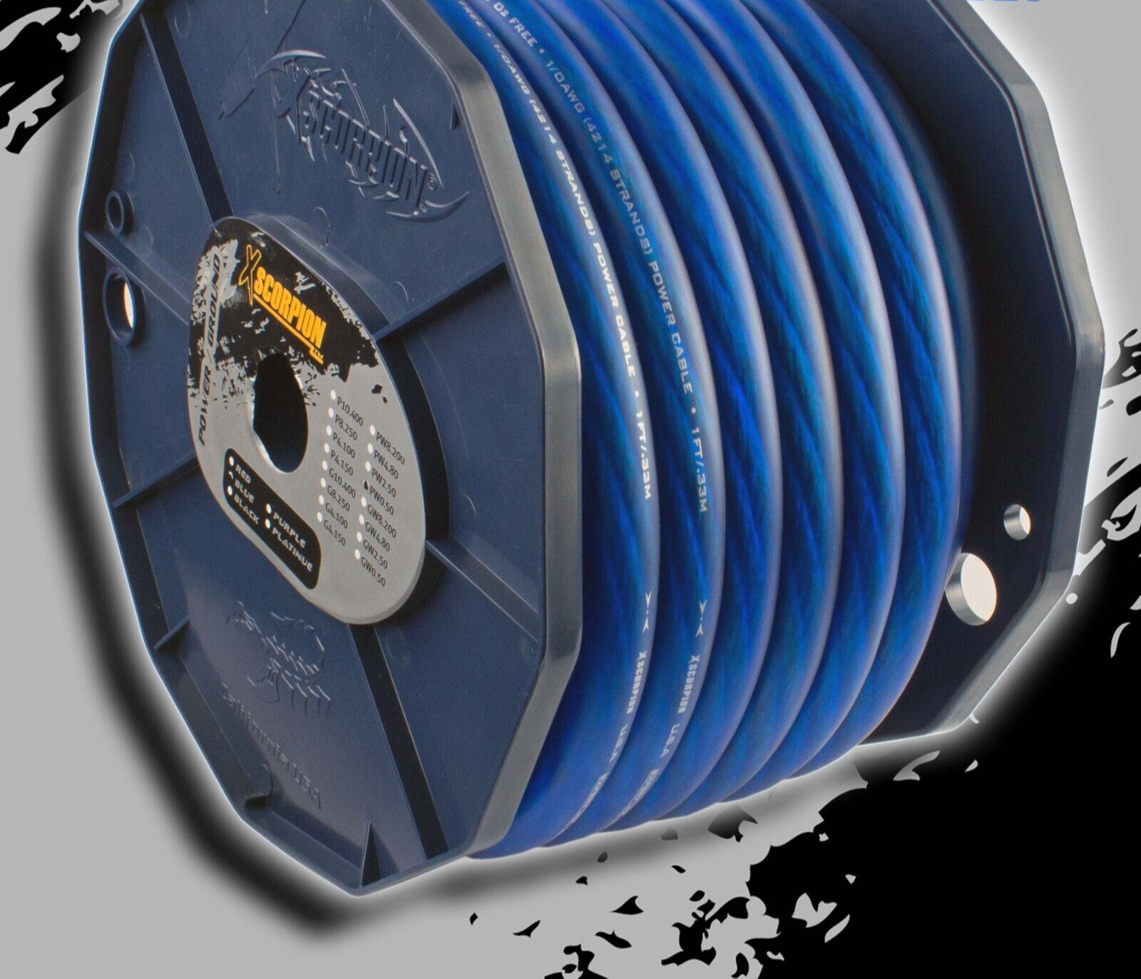 20ft. 1/0 Gauge BLUE OFC Wire Strands Copper Marine Grade Cable AWG High Quality