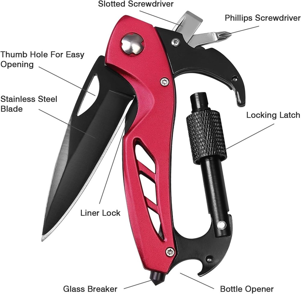 Lava Red 6-in-1 Multitool Knife: Compact, Stylish, and Versatile Gift