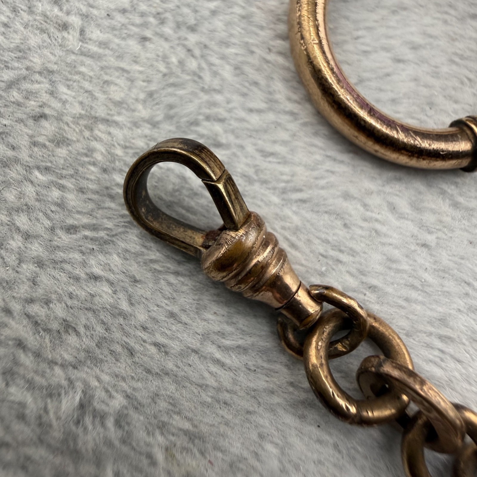 Antique KJ Kolmar Jourdan Pocket Watch Chain Double Fancy Bar Filigree 9.5"