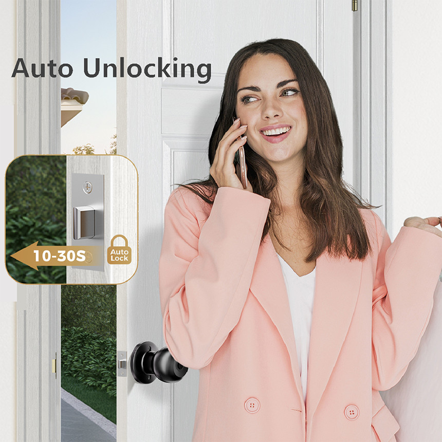 ARPHA Keyless Smart Door Lock Knob Entry APP Control Unlock Fingerprint Handle