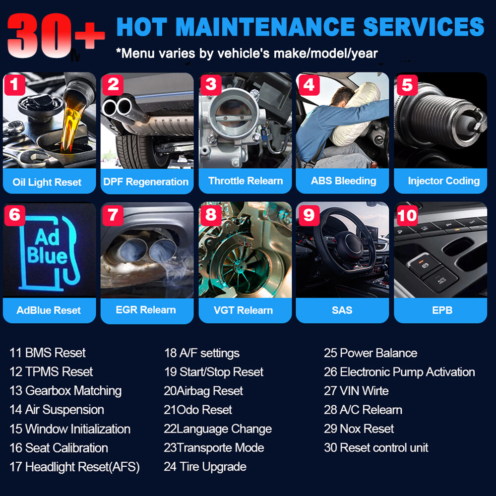2025 XTOOL IP608 OBD2 Scan Tool Car Auto Full System Diagnostic Tool 30+Reset