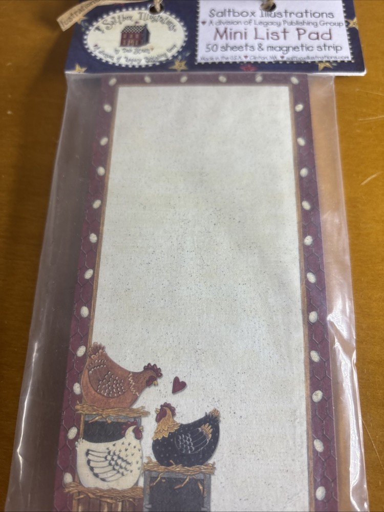 Saltbox Illustrations Speciality Notepad Rooster Hens Rustic Farm
